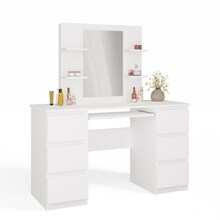 Tualettlaud Marina 4P + Kuba, 51 x 130 x 76 cm, valge, peegliga