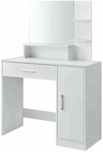 Tualettlaud ModernHome PWJJDT0012, 90 x 40 x 137.5 cm, peegliga, valge