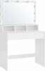 Kosmeetikalaud Vasagle RDT120T10 peegli ja valgustitega, 80 x 40 x 140 cm, valge