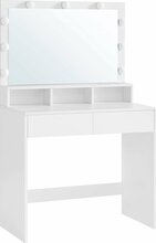 Kosmeetikalaud Vasagle RDT120T10 peegli ja valgustitega, 80 x 40 x 140 cm, valge
