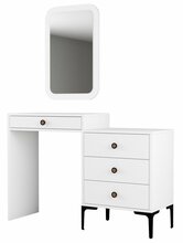 Tualettlaud Kalune Design Lizbon 549, 40 x 124 x 84.7 cm, valge, peegliga