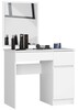 Kosmeetikalaud Akord P-2/SL, 90 x 50 x 142 cm, peegliga, valge
