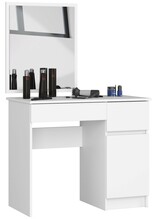 Kosmeetikalaud Akord P-2/SL, 90 x 50 x 142 cm, peegliga, valge