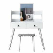 Tualettlaud Kalune Design 2235, 40 x 97.8 x 111.8 cm, valge, peegliga, 3 tk
