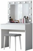 Tualettlaud Kalune Design BJ121, 90 x 45 x 148.6 cm, peegliga, valge
