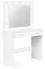 Tualettlaud Modern Home CHDT03, 80 x 40 x 140 cm, peegliga, valge
