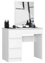 Tualettlaud Akord T-6/SL, 50 x 90 x 77 cm, valge, peegliga