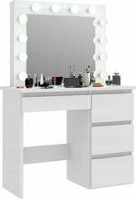 Tualettlaud Funfit, 90 x 40 x 135 cm, peegliga, valge
