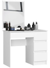 Kosmeetikalaud Akord T-6/SL, 50 x 90 x 77 cm, peegliga, valge
