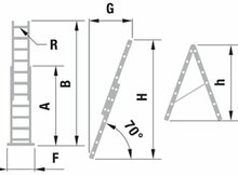 Redel, alumiinium, universaalne, kahepoolne, teleskoop, FORTE 2x8 astet, 242-383 cm