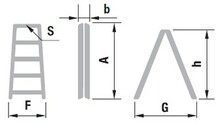 Kahepoolne majapidamisredel, alumiinium, 4 astet, 78-85 cm, max 120 kg