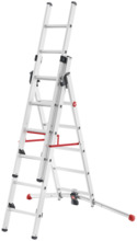 Kombineeritud redel HAILO S100 ProfiLOT, alumiinium, 2 x 9 + 1 x 8 astet