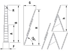 Alumiiniumredel, universaalne, kahepoolne, teleskoop Eurostyl 7609, 3x9 astet, 258-569 cm