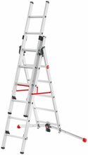 Kombineeritud redel HAILO S100 ProfiLOT, alumiinium, 2x6+1x5 astet