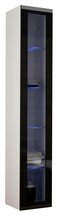 Vitriinkapp Cama Meble Vigo 180, 40 x 30 x 180 cm, valge/must/tumehall