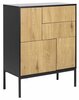 Puhvetkapp Actona Seaford 80, must/tamm, 80 x 40 x 103 cm
