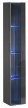 Vitriiinkapp ASM Switch WW 1, 30 x 30 x 180 cm, hall, LED valgustusega
