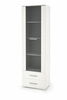 Vitriiinkapp Halmar Lima W1, 60 x 40 x 200 cm, valge/tamm