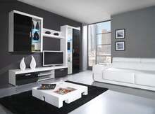 Seinavitriin Cama Meble Samba, 90 x 35 x 111 cm, valge/must