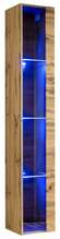 Vitriinkapp ASM Switch WW 1, 30 x 30 x 180 cm, pruun, LED valgustusega