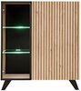 Vitriin ASM Liam, 90 x 102 x 40 cm, must/helepruun, LED valgustusega