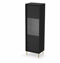 Vitriinkapp Halmar Bullet W-1, 41 x 55 x 185 cm, must/kuldne