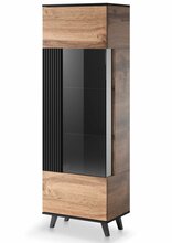 Vitriinkapp Halmar Random W-1, 40 x 60 x 182 cm, tamm/must