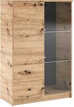 Vitriinkapp ADRK Furniture Evi, 80 x 40 x 120,5 cm, tamm, pruun, LED valgustusega