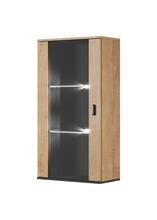 Vitriinkapp Cama Meble Soho 2, 60 x 29 x 115 cm, tamm/must