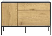 Puhvetkapp Actona Seaford, 120 x 40 x 82 cm, must/tamm