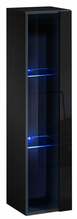 Vitriin ASM Switch WW 2, 30 x 30 x 120 cm, must, LED valgustusega