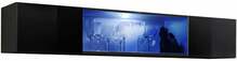 Vitriinkapp ASM Fly 52, 150 x 29 x 30 cm, must, LED valgustusega