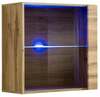 Vitriinkapp ASM Switch WW 3, 60 x 30 x 60 cm, tamm, LED valgustusega