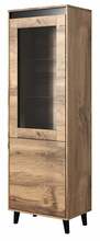 Vitriinkapp Cama Meble Nord, 60 x 38 x 182,5 cm, tamm wotan / antratsiit
