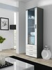 Vitriinkapp Cama Meble Soho S1, 60 x 41 x 192 cm, hall/valge läikiv