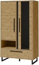 Vitriinkapp ADRK Furniture Aria, 80 x 140 x 40 cm, pruun/must