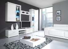 Vitriinkapp Cama Meble Samba 4, 90 x 35 x 111 cm, valge