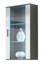 Seinavitriin Cama Meble Soho, 60 x 29 x 115 cm, hall/valge läikiv