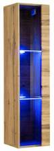 Vitriinkapp ASM Switch WW 2, 30 x 30 x 120 cm, pruun, LED valgustusega