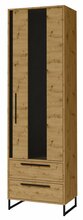 Vitriinkapp ADRK Furniture Aria, 200 x 60 x 40 cm, pruun/must