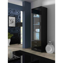 Vitriinkapp Cama Meble Soho S1, 60 x 41 x 192 cm, must