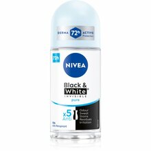 Rullantiperspirant naistele Nivea Black & White Invisible Pure, 50 ml