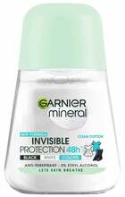 Rullantiperspirant naistele Garnier Mineral Invisible Protection 48H Clean Cotton, 50 ml