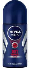 Rull-deodorant meestele Nivea Men Dry Impact Roll On, 50 ml