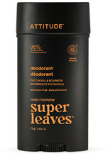 Deodorant meestele Attitude Natural Super Leaves Patchouli & Bourbon, 75 g