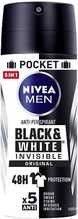 Pihustatav deodorant meestele Nivea Men Black & White Invisible Original, 100 ml