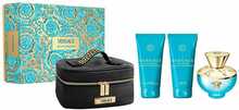 Kingikomplekt Versace Dylan Turquoise: EDT 100 ml, kehakreem 100 ml, dušigeel 100 ml, kosmeetikakott