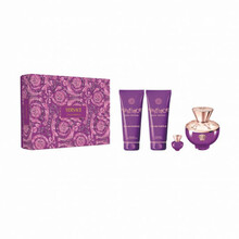 Kehahoolduskomplekt Versace Dylan Purple naistele, EDP 100 ml, EDP 5 ml, dušigeel 100 ml ja kehakreem 100 ml