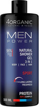 Looduslik dušigeel meestele 4ORGANIC Men Power Sport 3in1, 500 ml