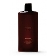 Previa Man Wash Energising Cleanser meeste šampoon, dušigeel ja habemeajamiskreem, 1000 ml